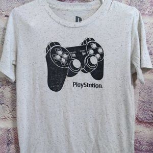 Playstation T-Shirt Size XL 18 20 Boys Controller Sony White Gray Textur…